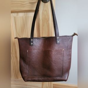 Portland Leather Goods Medium AP coldbrew zip tote